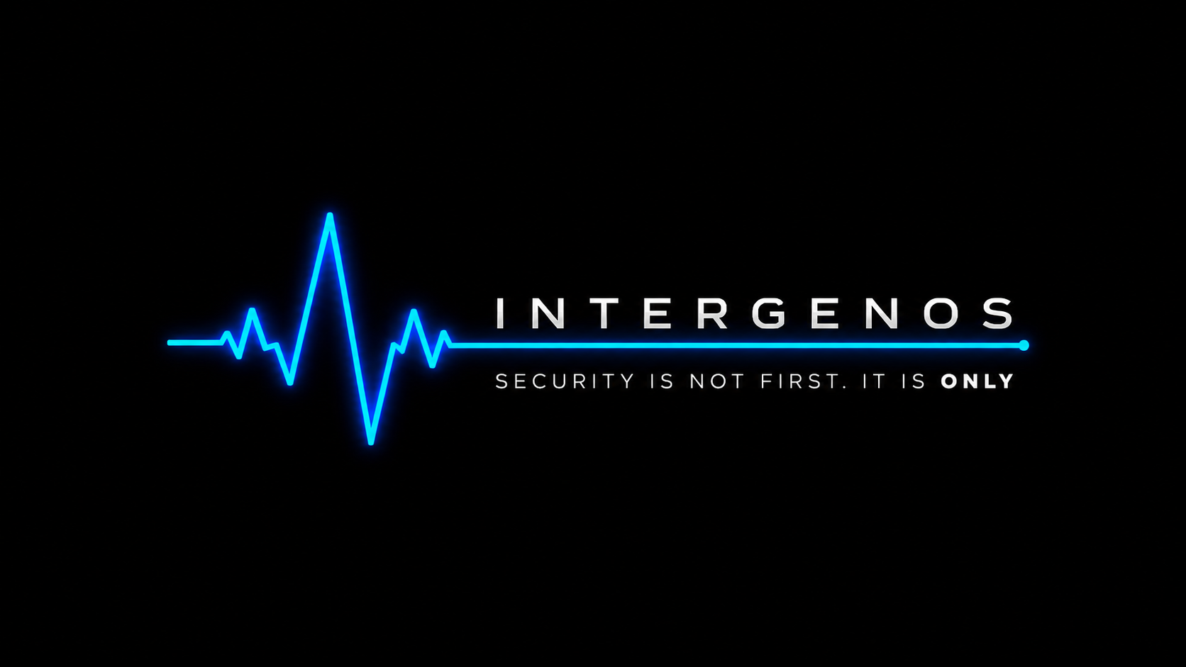 InterGenOS pulse wordmark — black field