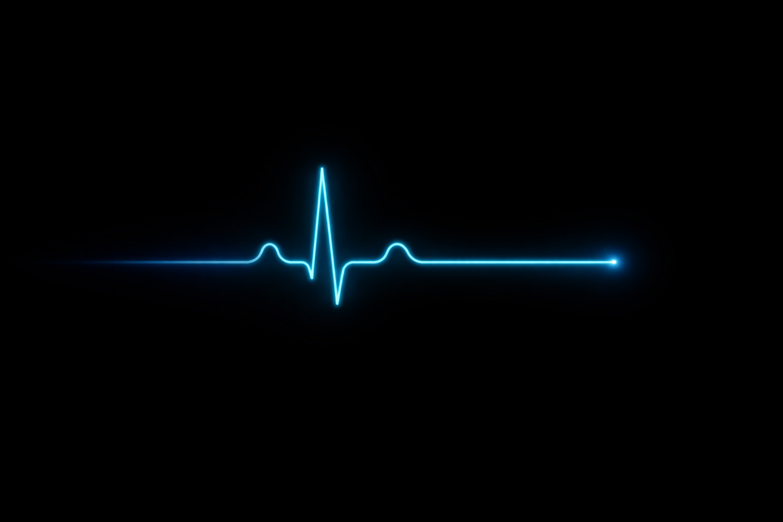 Vibrant ECG pulse in blue glow
